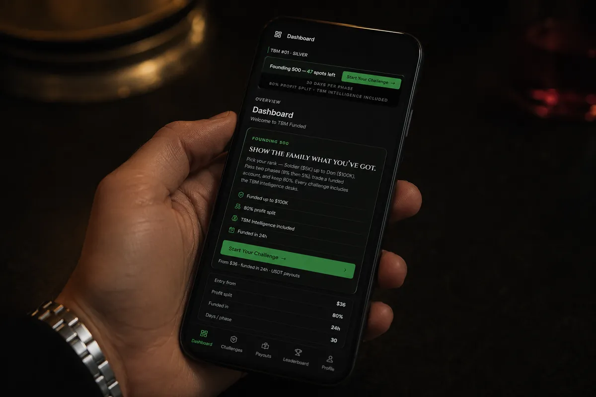 The TBM dashboard on a phone